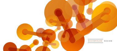 Soyut arkaplan. Yuvarlak noktalar çizgilerle birleşti. Duvar kağıdı, afiş, arkaplan veya iniş için moda tekno iş şablonu