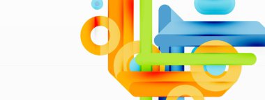 Yaratıcı geometrik duvar kağıdı. Asgari çizgiler ve daireler. Duvar kağıdı, afiş, arkaplan veya iniş için moda tekno iş şablonu