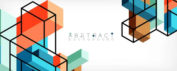 Contexte Abstrait Cubes Éléments Cubiques Blocs Techno Concept Entreprise Pour — Image vectorielle
