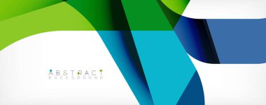 Asgari soyut arkaplan - beyaz üzerine gölge çizgileri ile örtüşen renk şekilleri. Duvar Kağıdı, Sancak, Arkaplan, İniş Sayfası için Vektör İllüstrasyonu