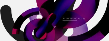 Yuvarlak şekiller daireler ve diğer geometrik şekiller. Duvar kağıdı afişi arkaplan kartı veya iniş sayfası için vektör illüstrasyonu