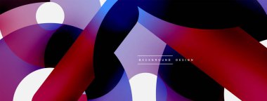 Yuvarlak şekiller daireler ve diğer geometrik şekiller. Duvar kağıdı afişi arkaplan kartı veya iniş sayfası için vektör illüstrasyonu