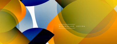 Yuvarlak üçgen çizgileri ve daireleri şekillendirir. Duvar kağıdı afişi arkaplanı veya iniş sayfası için Geometrik vektör çizimi