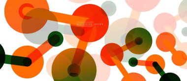 Çizgi noktaları geometrik soyut arkaplan bağlantıları. Çizgilerle birbirine bağlı çemberler. Duvar kağıdı, afiş, arkaplan veya iniş için moda tekno iş şablonu