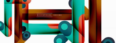 Renkli dinamik kompozisyon. Duvar kağıdı, afiş veya iniş için geometrik yaratıcı arkaplan