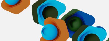 Beyaz arka planda renkli ok şekilleri. Minimum geometrik soyut arkaplan. Duvar kağıdı afişi veya iniş sayfası için vektör illüstrasyonu