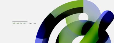 Yuvarlak şekiller daireler ve diğer geometrik şekiller. Duvar kağıdı afişi arkaplan kartı veya iniş sayfası için vektör illüstrasyonu