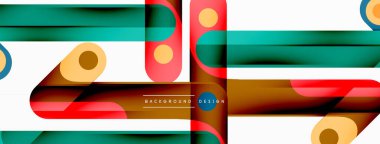 Renkli dinamik kompozisyon. Duvar kağıdı, afiş veya iniş için geometrik yaratıcı arkaplan