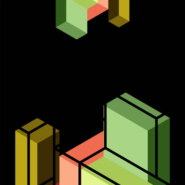 Fondo Abstracto Cubos Elementos Cúbicos Bloques Techno Concepto Negocio Para — Archivo Imágenes Vectoriales