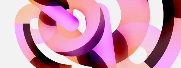 丸い形の円や他の幾何学的な形 壁紙バナーの背景カードやランディングページのベクトルイラスト — ストックベクタ