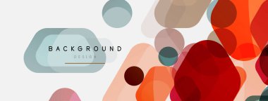 Beyaz üzerine renkli baloncuklar ve yuvarlak geometrik şekiller. Duvar kağıdı, pankart, arkaplan, iniş sayfası için vektör geometrik asgari özet arkaplan