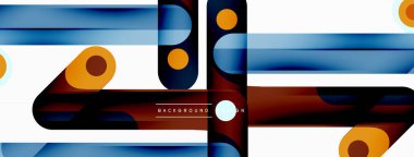 Renkli dinamik kompozisyon. Duvar kağıdı, afiş veya iniş için geometrik yaratıcı arkaplan