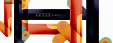 Renkli dinamik kompozisyon. Duvar kağıdı, afiş veya iniş için geometrik yaratıcı arkaplan