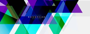 Mozaik üçgenler geometrik arkaplan. Tekno veya iş konsepti, duvar kağıdı, afiş, arkaplan, iniş sayfası deseni