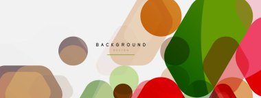 Beyaz üzerine renkli baloncuklar ve yuvarlak geometrik şekiller. Duvar kağıdı, pankart, arkaplan, iniş sayfası için vektör geometrik asgari özet arkaplan