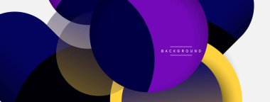 Çember ve yuvarlak şekiller soyut arkaplan. Duvar kağıdı afişi veya iniş sayfası için vektör illüstrasyonu