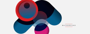 Çember ve yuvarlak şekiller soyut arkaplan. Duvar kağıdı afişi veya iniş sayfası için vektör illüstrasyonu