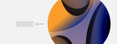 Yaratıcı geometrik duvar kağıdı. Asgari soyut arkaplan. Duvar kağıdı arkaplanı veya iniş sayfası için daire ve dalga kompozisyon vektör çizimi