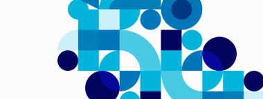 Minimum geometrik soyut arkaplan. Çember kare ve üçgen tasarım. Duvar kağıdı, afiş, arkaplan veya iniş için moda tekno iş şablonu