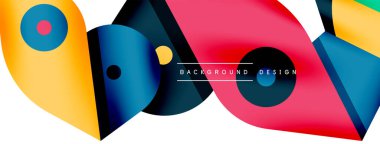 Minimum geometrik duvar kağıdı. Yaratıcı soyut arka plan. Duvar kağıdı arkaplanı ya da iniş sayfası için basit çizgiler ve daire kompozisyon vektör illüstrasyonu