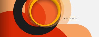 Vektör yuvarlak şekilli daireler minimum geometrik arkaplan. Duvar kağıdı afişi veya iniş sayfası için vektör illüstrasyonu