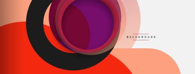 Yaratıcı geometrik duvar kağıdı. Asgari soyut arkaplan. Duvar kağıdı arkaplanı veya iniş sayfası için daire bileşimi vektör çizimi