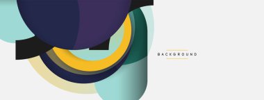 Vektör yuvarlak şekilli daireler minimum geometrik arkaplan. Duvar kağıdı afişi veya iniş sayfası için vektör illüstrasyonu