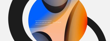 Yaratıcı geometrik duvar kağıdı. Asgari soyut arkaplan. Duvar kağıdı arkaplanı veya iniş sayfası için daire ve dalga kompozisyon vektör çizimi