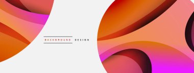 Yaratıcı geometrik duvar kağıdı. Asgari soyut arkaplan. Duvar kağıdı arkaplanı veya iniş sayfası için daire ve dalga kompozisyon vektör çizimi