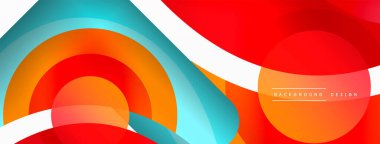 Yaratıcı geometrik duvar kağıdı. Asgari soyut arkaplan. Duvar kağıdı arkaplanı veya iniş sayfası için daire dalga ve yuvarlak şekiller kompozisyon vektör çizimi