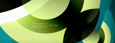 Renkli geometrik şekilli soyut arkaplan. Yuvarlak şekilli, daire ve çizgilerle çok güzel bir arka plan. Geometrik tasarım. Vektör illüstrasyonu