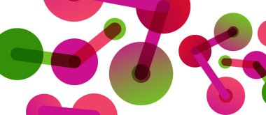 Çizgi noktaları geometrik soyut arkaplan bağlantıları. Çizgilerle birbirine bağlı çemberler. Duvar kağıdı, afiş, arkaplan veya iniş için moda tekno iş şablonu