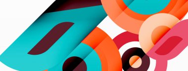 Soyut yuvarlak şekiller arka plan. Minimalist dekorasyon. Çemberleri ve halkaları olan geometrik arkaplan