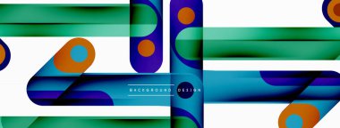 Renkli dinamik kompozisyon. Duvar kağıdı, afiş veya iniş için geometrik yaratıcı arkaplan