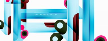 Renkli dinamik kompozisyon. Duvar kağıdı, afiş veya iniş için geometrik yaratıcı arkaplan