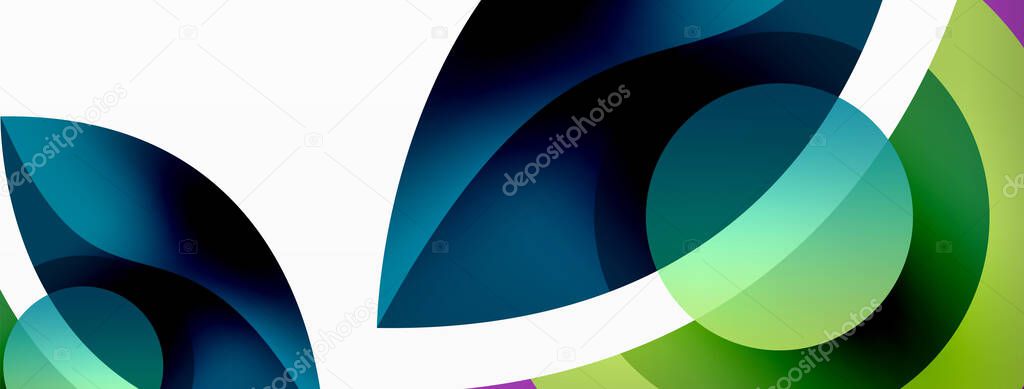 Creative geometric wallpaper. Minimal abstract background. Circle wave and round shapes composition vector illustration for wallpaper banner background or landing page