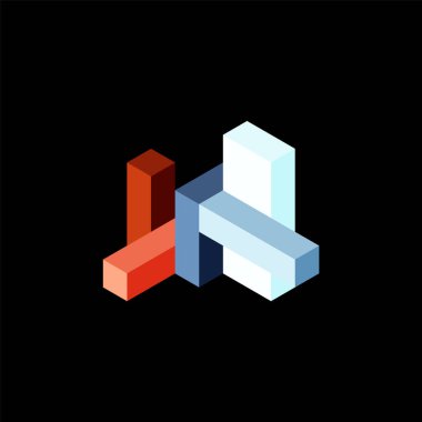 Soyut arkaplan. 3 boyutlu küp, küp elementler ve bloklar. Duvar kağıdı, afiş, arkaplan, iniş sayfası için tekno veya iş konsepti