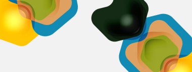 Beyaz arka planda renkli ok şekilleri. Minimum geometrik soyut arkaplan. Duvar kağıdı afişi veya iniş sayfası için vektör illüstrasyonu