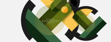 Geometrik şekiller bileşim soyut arkaplan. Çember çizgileri ve dikdörtgenler. Duvar kağıdı afişi veya iniş sayfası için vektör illüstrasyonu