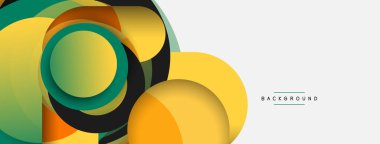 Vektör yuvarlak şekilli daireler minimum geometrik arkaplan. Duvar kağıdı afişi veya iniş sayfası için vektör illüstrasyonu