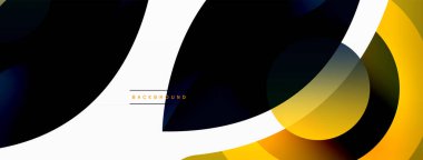 Yaratıcı geometrik duvar kağıdı. Asgari soyut arkaplan. Duvar kağıdı arkaplanı veya iniş sayfası için daire dalga ve yuvarlak şekiller kompozisyon vektör çizimi