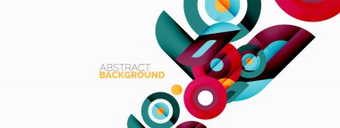 Duvar kağıdı, afiş, arkaplan için halkalar ve daireler geometrik soyut arkaplan