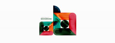 Yaratıcı geometrik duvar kağıdı. Asgari soyut arkaplan. Daire çizgileri, duvar kağıdı arkaplanı veya iniş sayfası için kompozisyon vektör illüstrasyonunu kareler