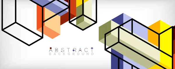 Contexte Abstrait Cubes Éléments Cubiques Blocs Techno Concept Entreprise Pour — Image vectorielle