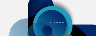 Vektör yuvarlak şekilli daireler minimum geometrik arkaplan. Duvar kağıdı afişi veya iniş sayfası için vektör illüstrasyonu