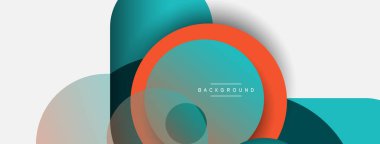 Yaratıcı geometrik duvar kağıdı. Asgari soyut arkaplan. Duvar kağıdı arkaplanı veya iniş sayfası için daire bileşimi vektör çizimi