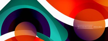 Yaratıcı geometrik duvar kağıdı. Asgari soyut arkaplan. Duvar kağıdı arkaplanı veya iniş sayfası için daire dalga ve yuvarlak şekiller kompozisyon vektör çizimi