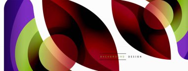 Yaratıcı geometrik duvar kağıdı. Asgari soyut arkaplan. Duvar kağıdı arkaplanı veya iniş sayfası için daire dalga ve yuvarlak şekiller kompozisyon vektör çizimi