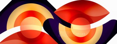 Yaratıcı geometrik duvar kağıdı. Asgari soyut arkaplan. Duvar kağıdı arkaplanı veya iniş sayfası için daire dalga ve yuvarlak şekiller kompozisyon vektör çizimi