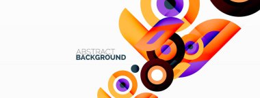 Duvar kağıdı, afiş, arkaplan için halkalar ve daireler geometrik soyut arkaplan